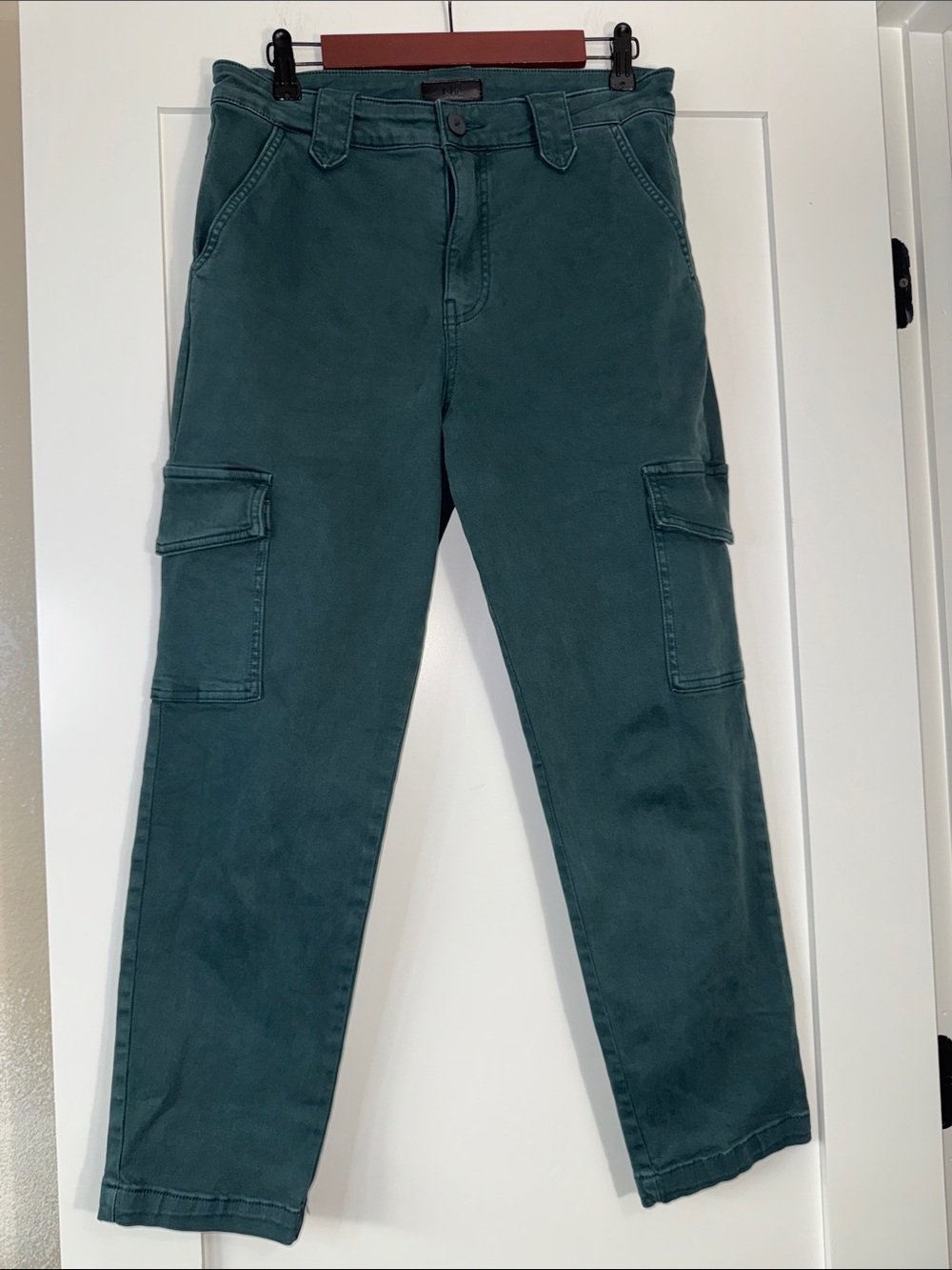 Kut from the Kloth Teal Cargo Pants Sz 8 waist 30/ 27 inseam Utility Eclectic